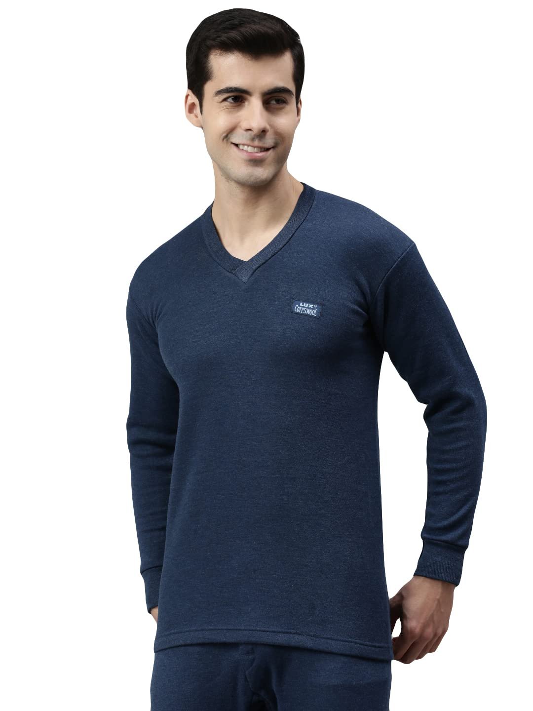 Lux Cott's Wool Men's Solid Regular Fit Undershirt Lux Cottswool Menʼs Cotton Thermal Set