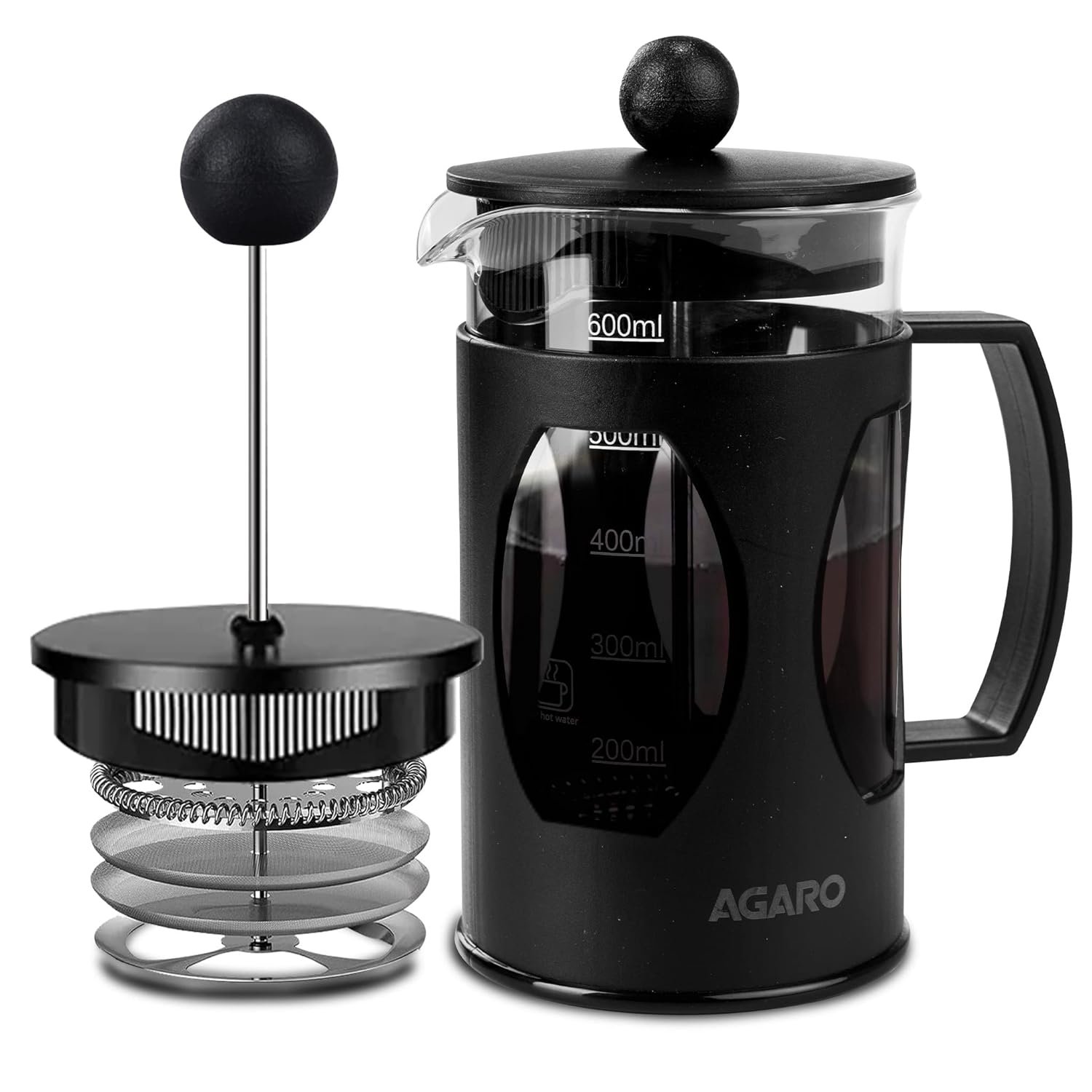 AGARO Elite French Press Coffee And Tea Maker, Borosilicate Glass home appliances