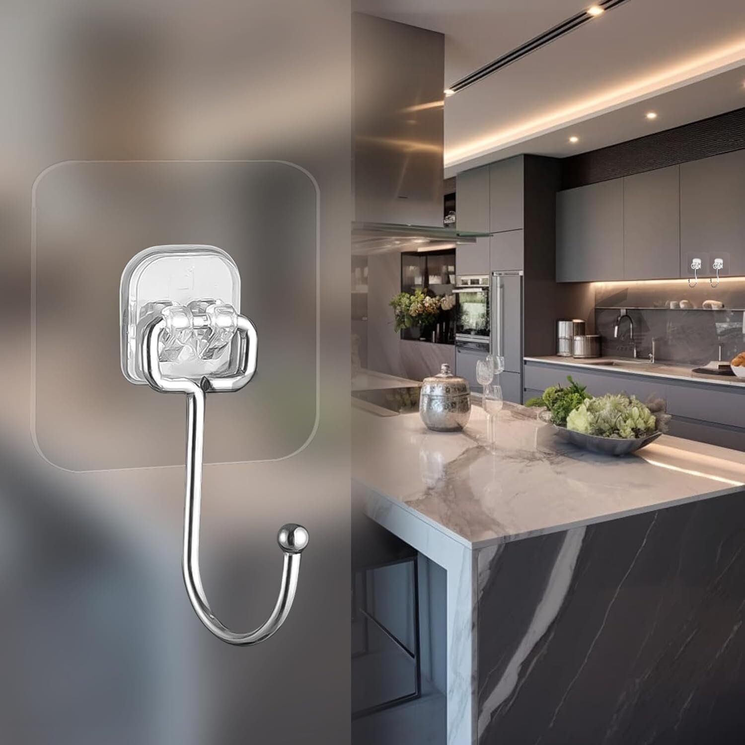 Boniry 20 Pcs Heavy Duty Adhesive Big Hooks Set - Home & Kitchen:
ʼwall hooks for bathroomʼ