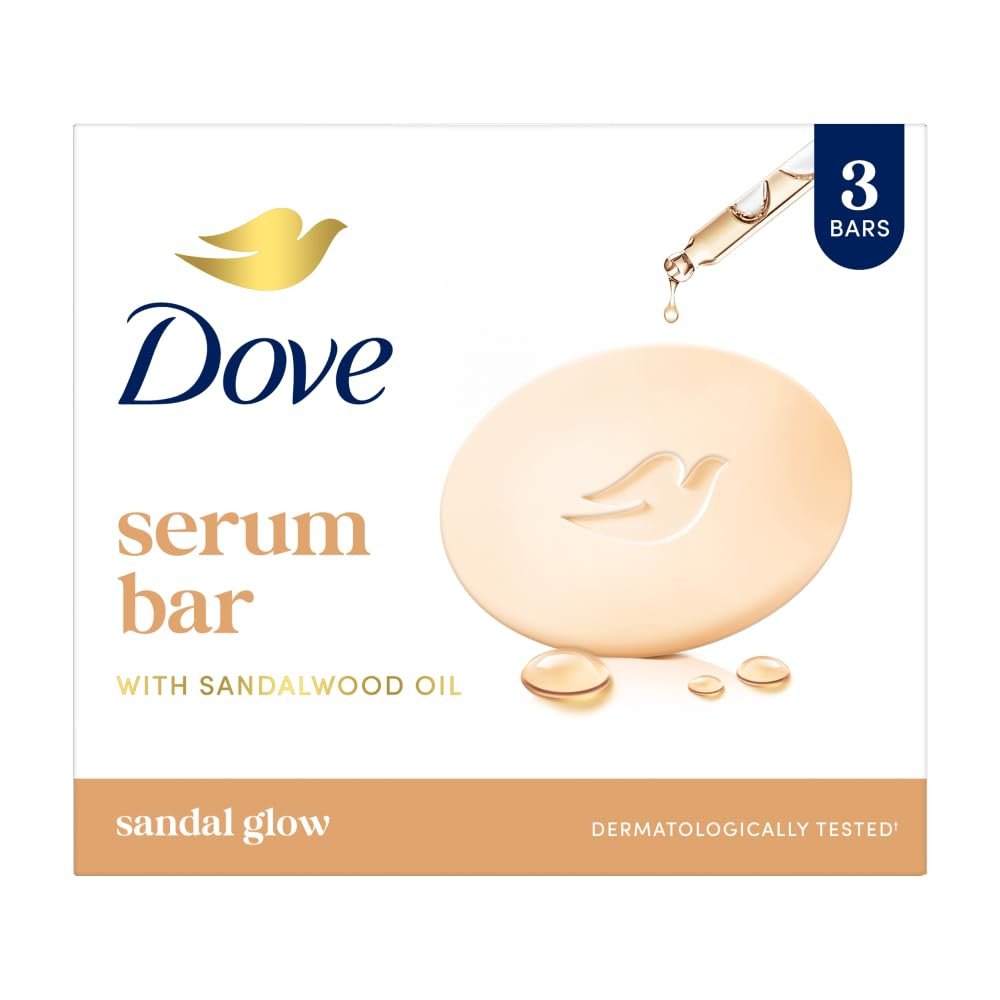 Dove Sandalwood Beauty Bar for Naturally Glowing Skin with 100% Mysore Sandal Soap pack of 3 (450 g)
