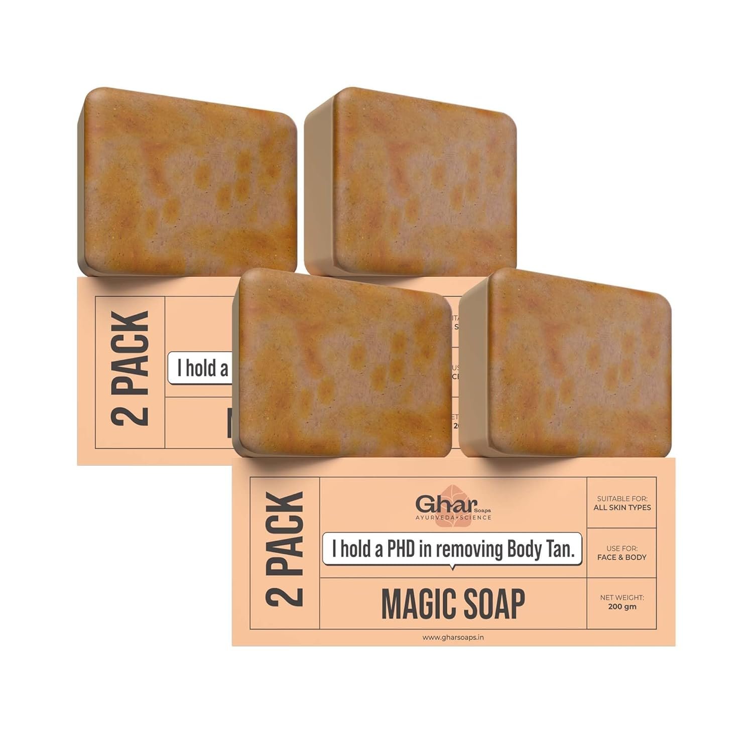 Ghar Soaps Sandalwood & Saffron Magic Soaps For Bath (100 Ghar Soaps Sandalwood & Saffron Magic Soap 300 g