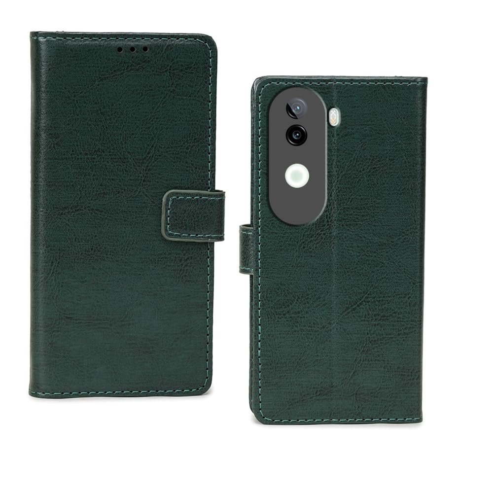 Inktree Flip for iQOO Z9S 5G (Leather_Green) iQOO Z9s 5G (Onyx Green