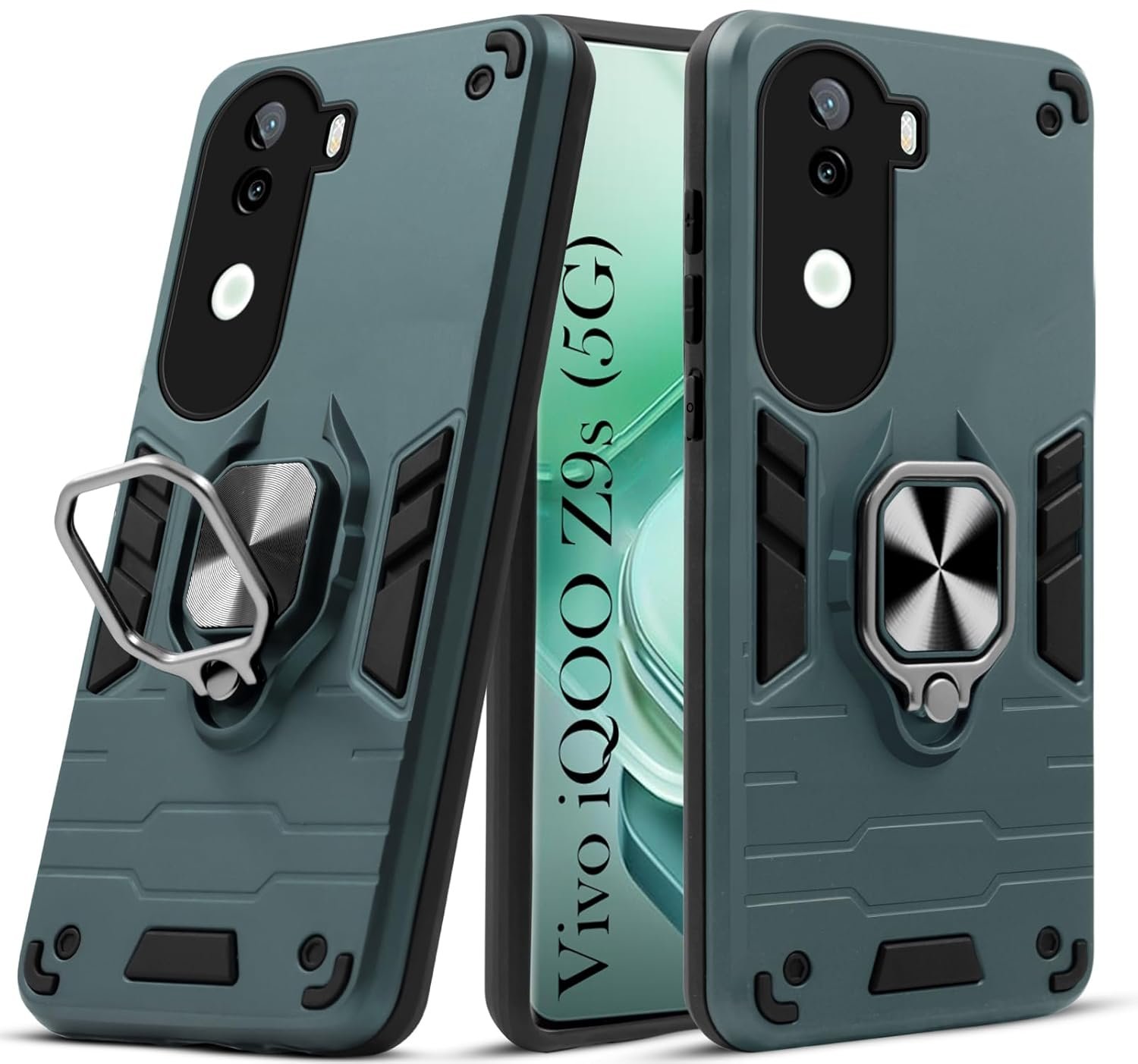 Jkobi Back Cover Case for Vivo iQOO Z9s (Shockproof Polycarbonate iQOO Z9s 5G (Onyx Green