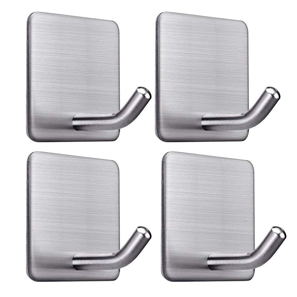 Store2508 4 Pcs Stainless Steel Self Adhesive Heavy Duty Stick Home & Kitchen:
ʼwall hooks for bathroomʼ