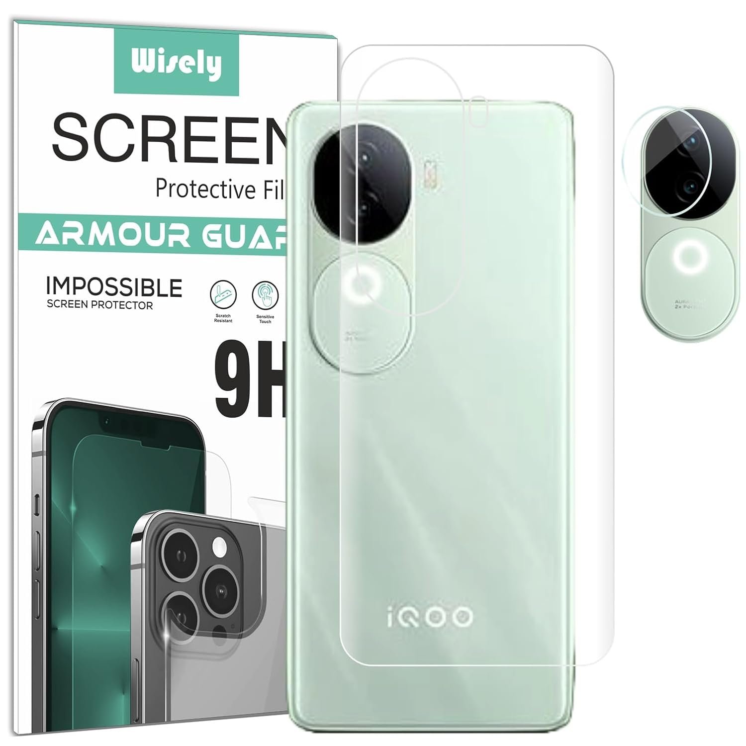 Wisely 2in1 Camera Lens Nano Glass + Anti Scratch TPU iQOO Z9s 5G (Onyx Green