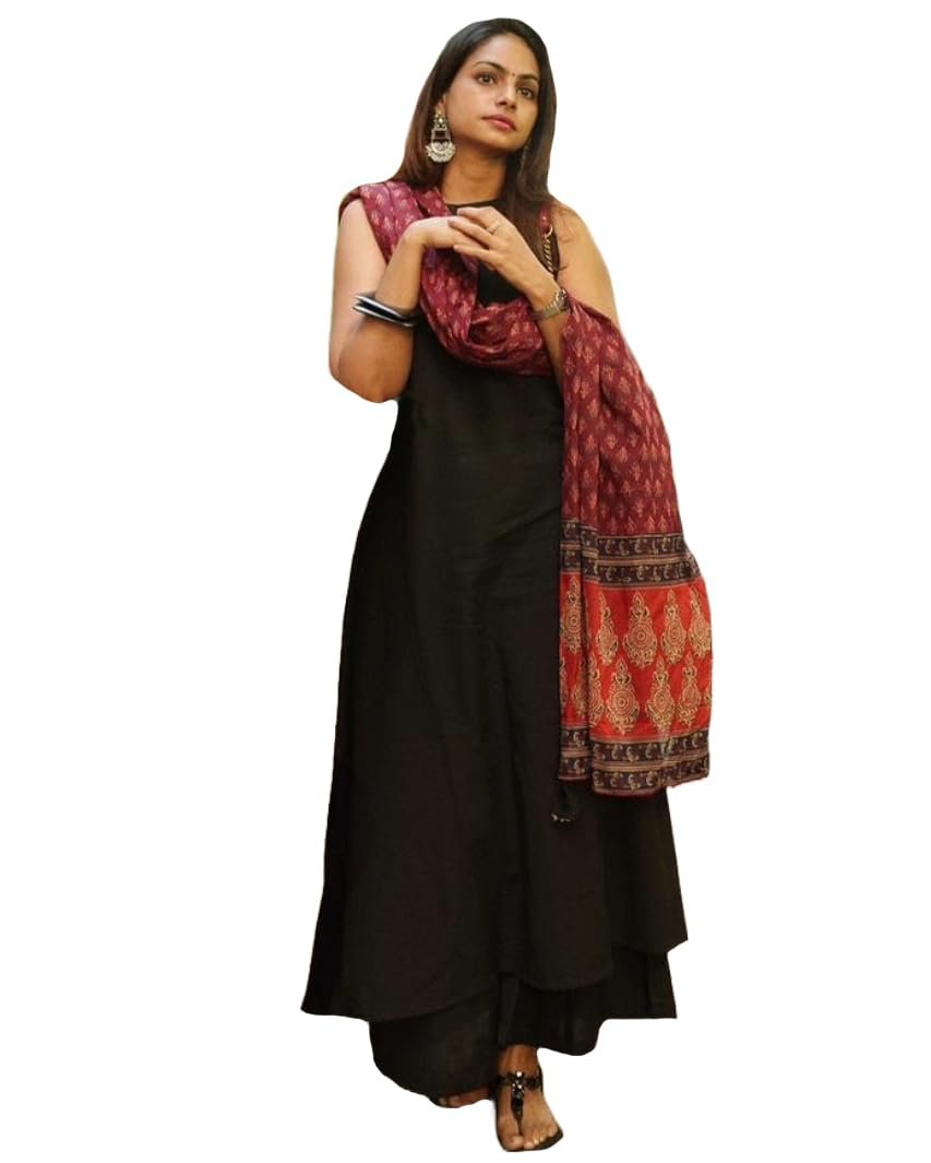 ANNI DESIGNER Women's Rayon Viscose Solid Regular Kurta with Palazzo fashion