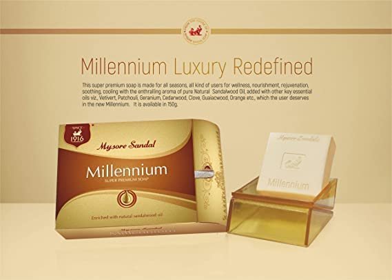 EYA Mysore Sandal Millennium Luxary Golden Soap 150G Pack Of Mysore Sandal Soap pack of 3 (450 g)