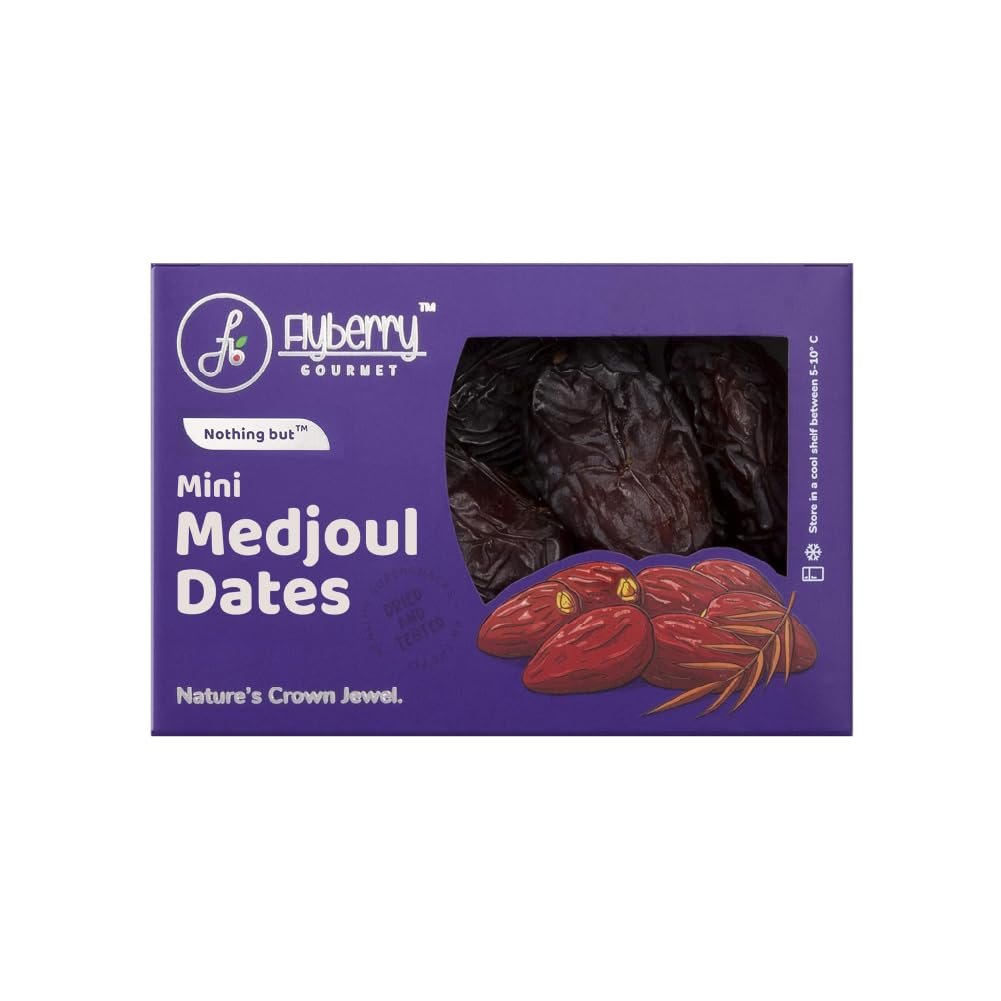 Flyberry Gourmet Mini Medjoul/Medjool Dates (Khajoor/Khajur) 200g | 100% Natural grocery