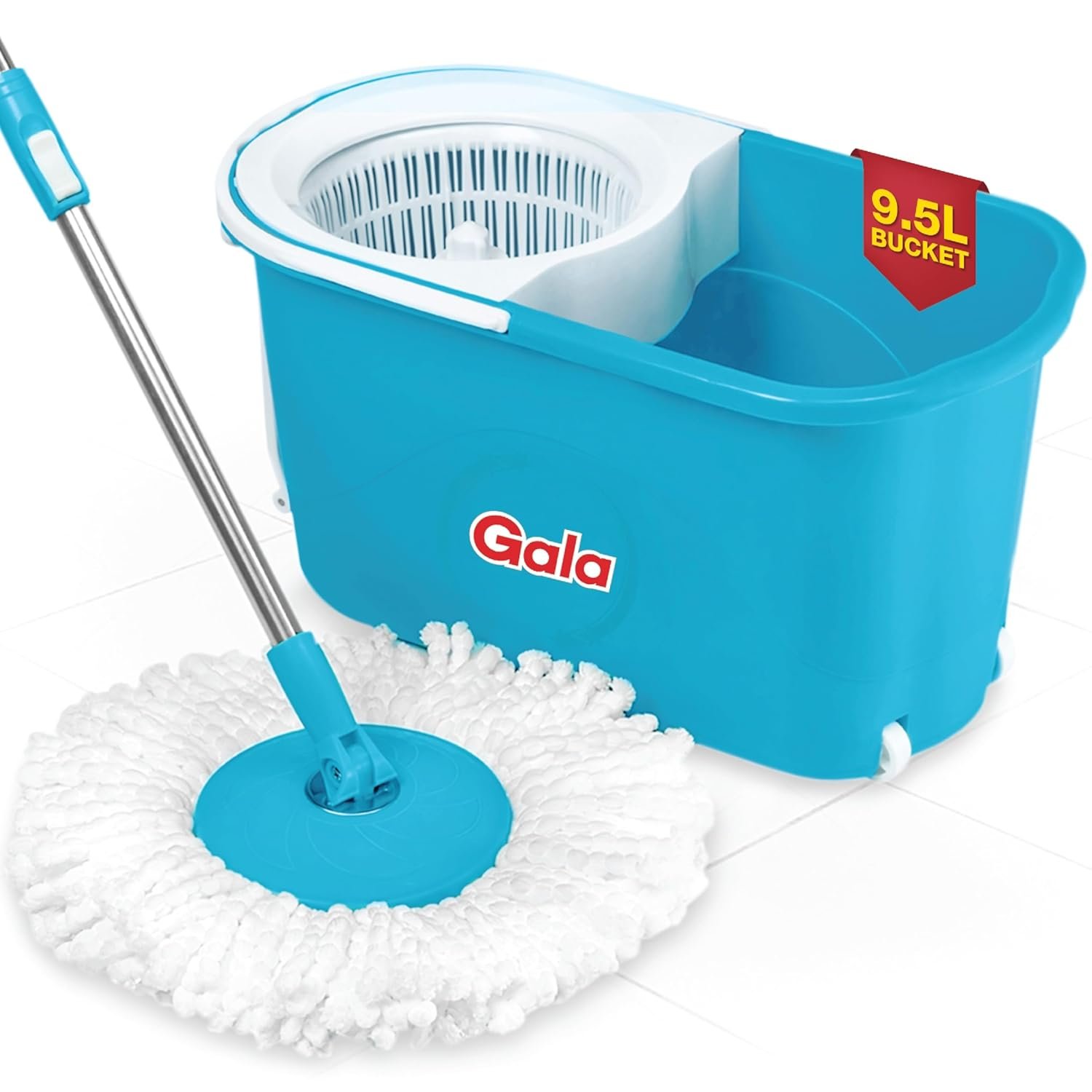 Gala e-Quick Spin Mop, Easy Wheels & Big Bucket with home kitchen