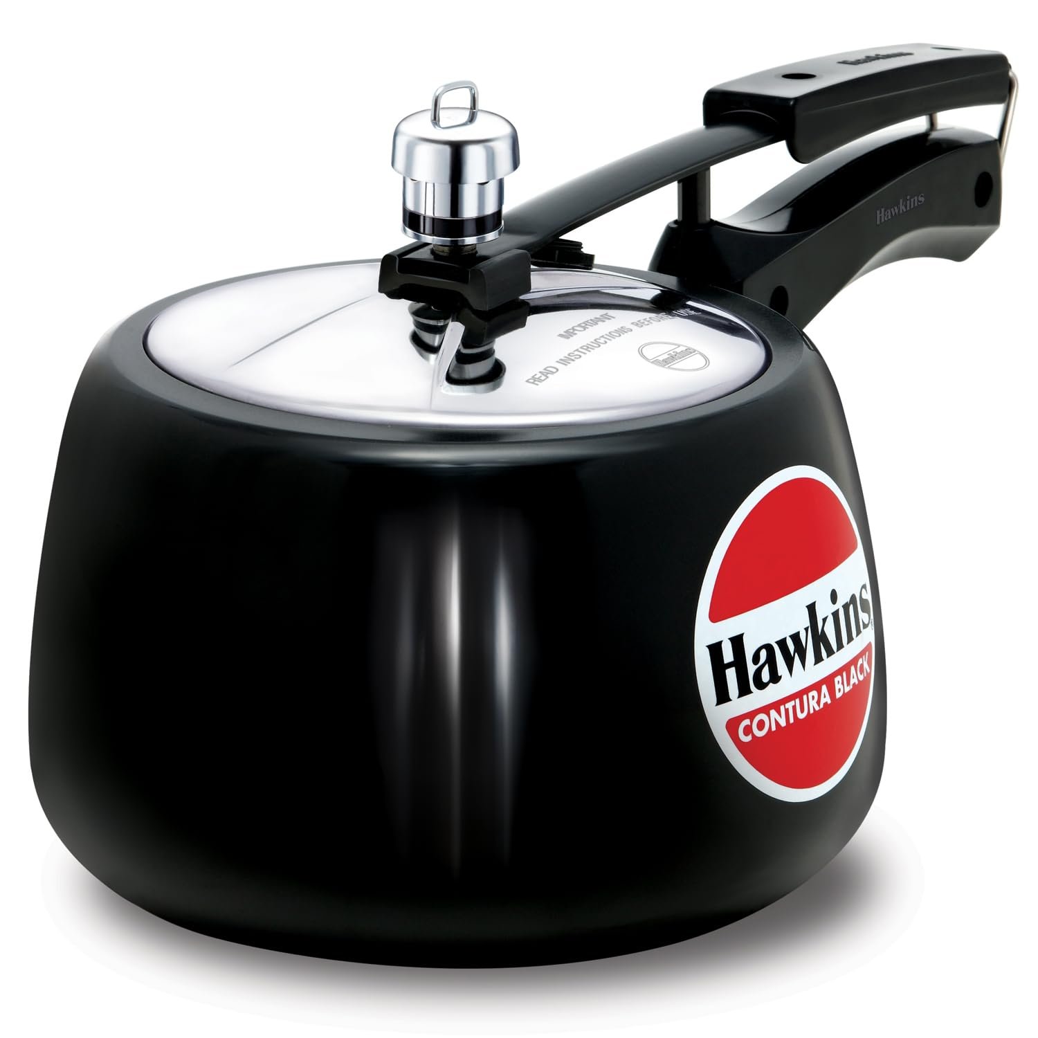 Hawkins 3 Litre Contura Black Pressure Cooker, Hard Anodised Inner Butterfly Curve 3 Litre Pressure Cooker