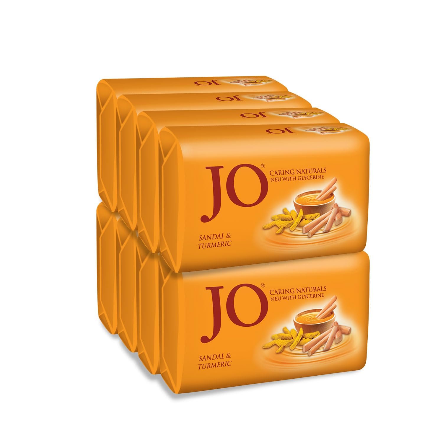JO Sandalwood & Turmeric|Beauty Soap for Naturally Glowing Skin Pack Mysore Sandal Soap pack of 3 (450 g)