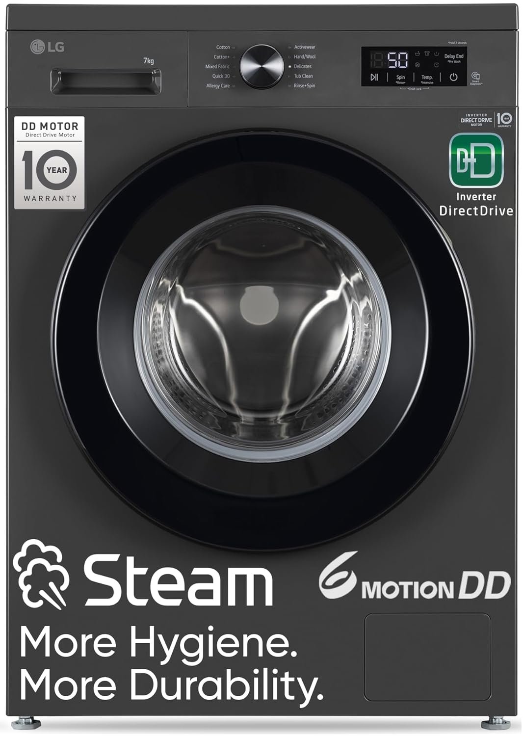 LG 7 Kg, 5 Star, Direct Drive Technology, Steam Wash, Samsung 183 L 5‑Star Single Door Refrigerator