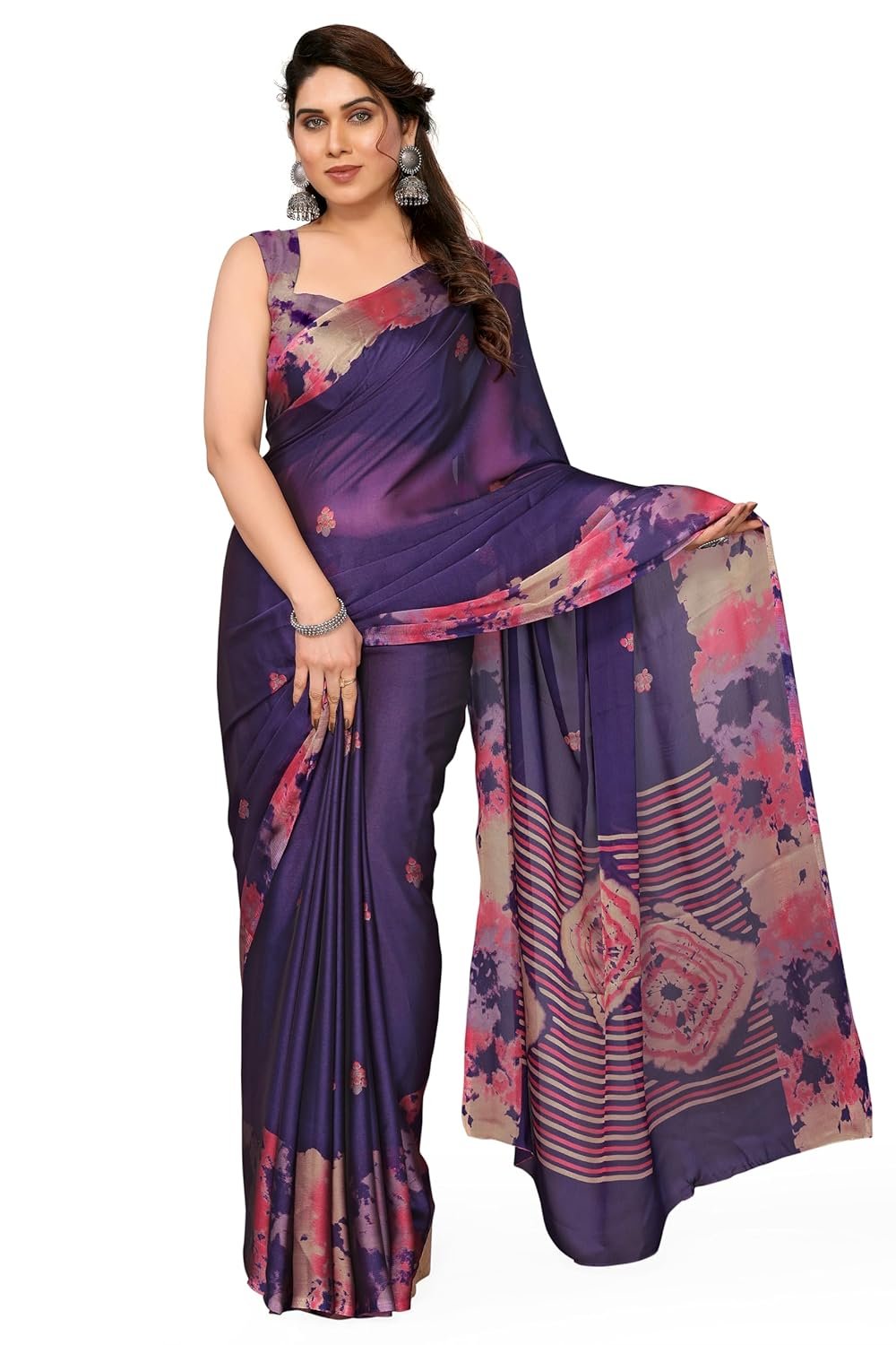 MIRCHI FASHION Women's Chiffon Tie Dye Printed Saree with Blouse fashion
