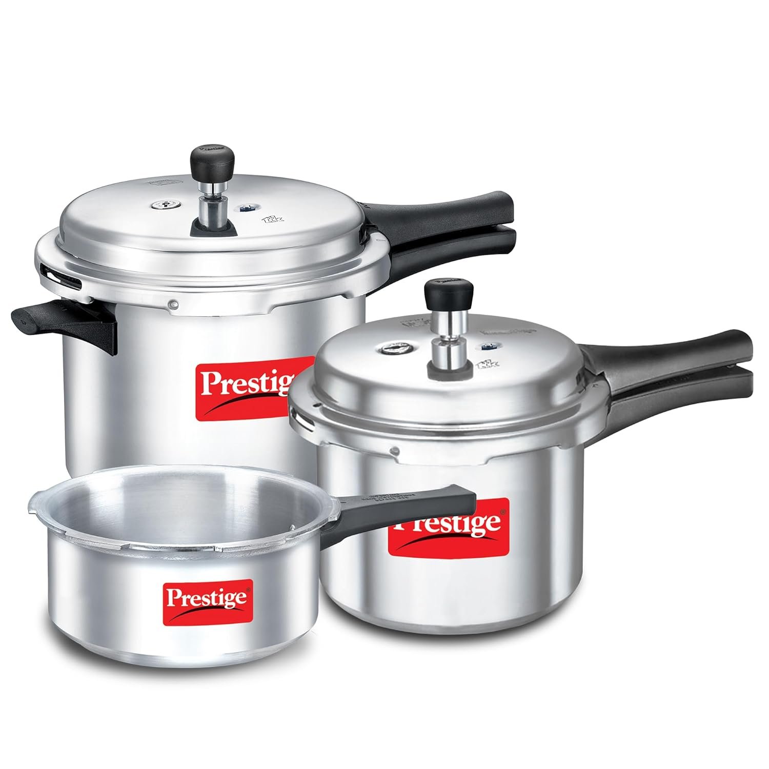 Prestige 2L+3L+5 Litres Popular Max Outer Lid Aluminium Combo Pressure Butterfly Curve 3 Litre Pressure Cooker