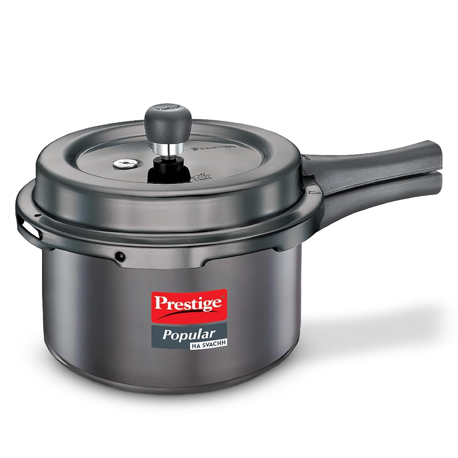 Prestige Popular Svachh Hard Anodised Pressure Cooker(3.0 L, Black, Deep Butterfly Curve 3 Litre Pressure Cooker