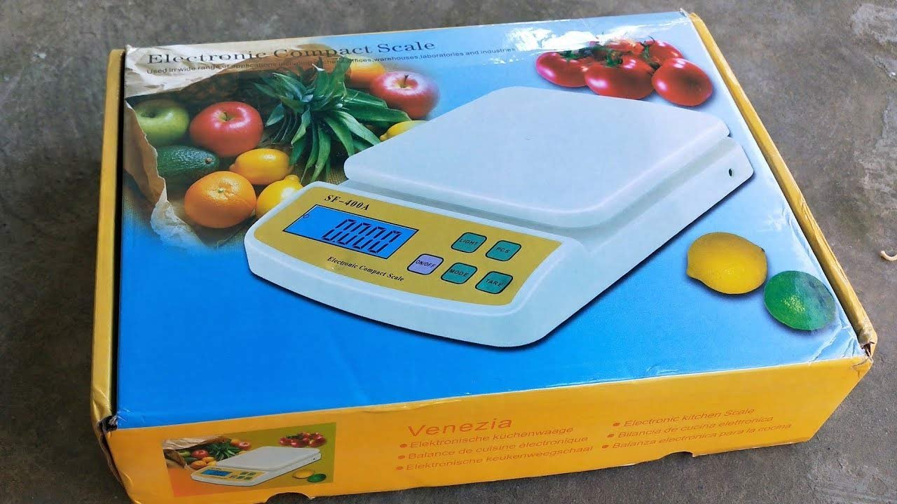 SF-400 Electronic Compact Kitchen Scale, Digital Display, 10 kg Capacity ATOM Digital Kitchen Food Weighing Scale SF400