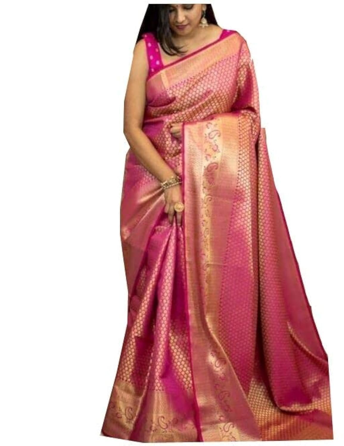 SGF11 Women's Kanjivaram Soft Silk Saree With Blouse Piece best deals