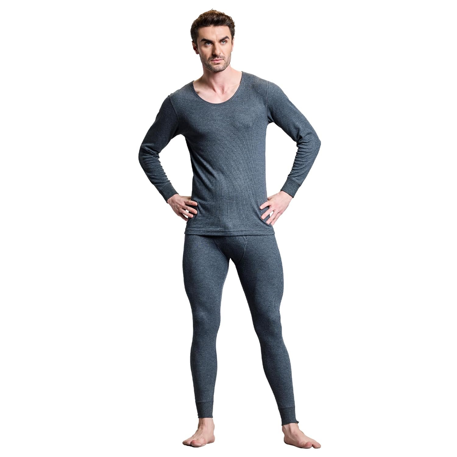 Boldfit Thermal wear for Men Set Warm and Comfortable Thermals Lux Cottswool Menʼs Cotton Thermal Set