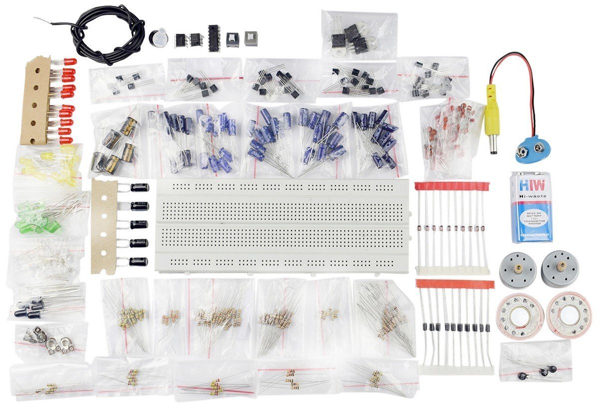 DECORVAIZ Electronic Components Project Kit or Breadboard, Capacitor, Resistor, LED, electronics