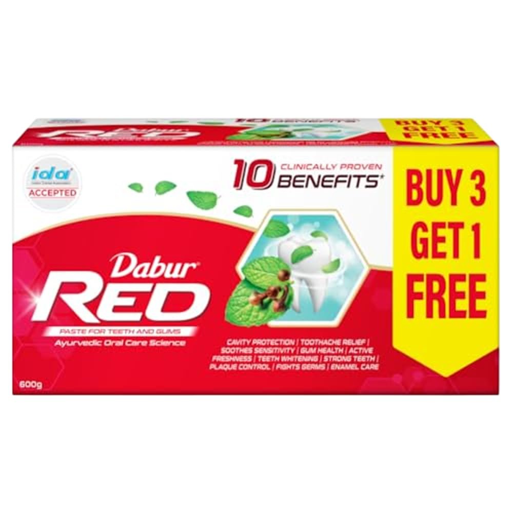 Dabur Red Toothpaste - 600g (150g x 4) | Ayurvedic grocery