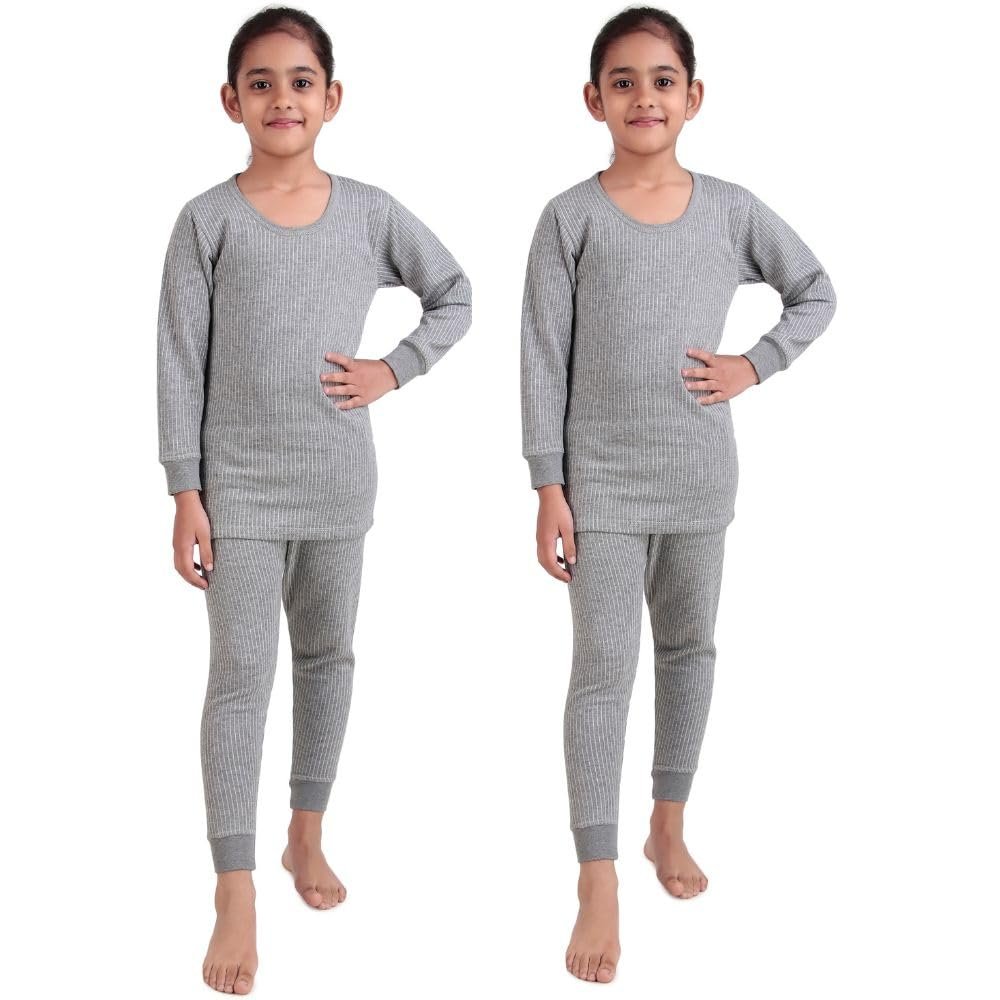 HAP Girls Thermal Full Sleeves Set :Top & Pajama Set Lux Cottswool Menʼs Cotton Thermal Set