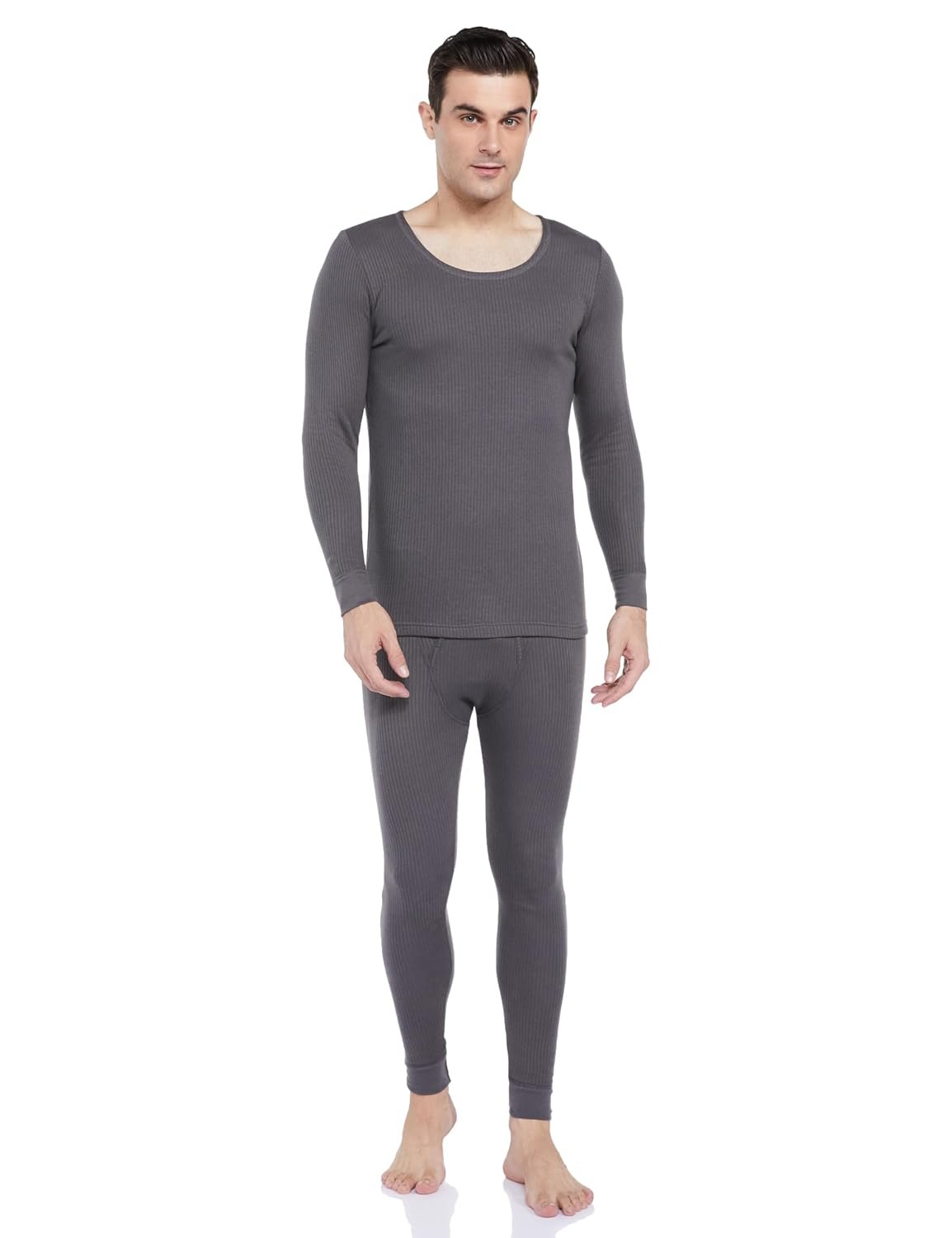 Amazon Brand - Symbol Men Thermal Set (Top & Bottom) Lux Cottswool Menʼs Cotton Thermal Set