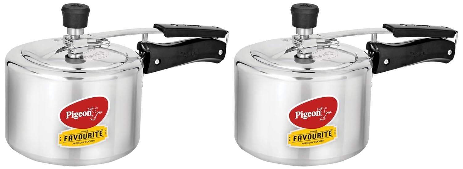 Pigeon by Stovekraft 3 Litre Favourite Aluminium Inner Lid Induction Butterfly Curve 3 Litre Pressure Cooker
