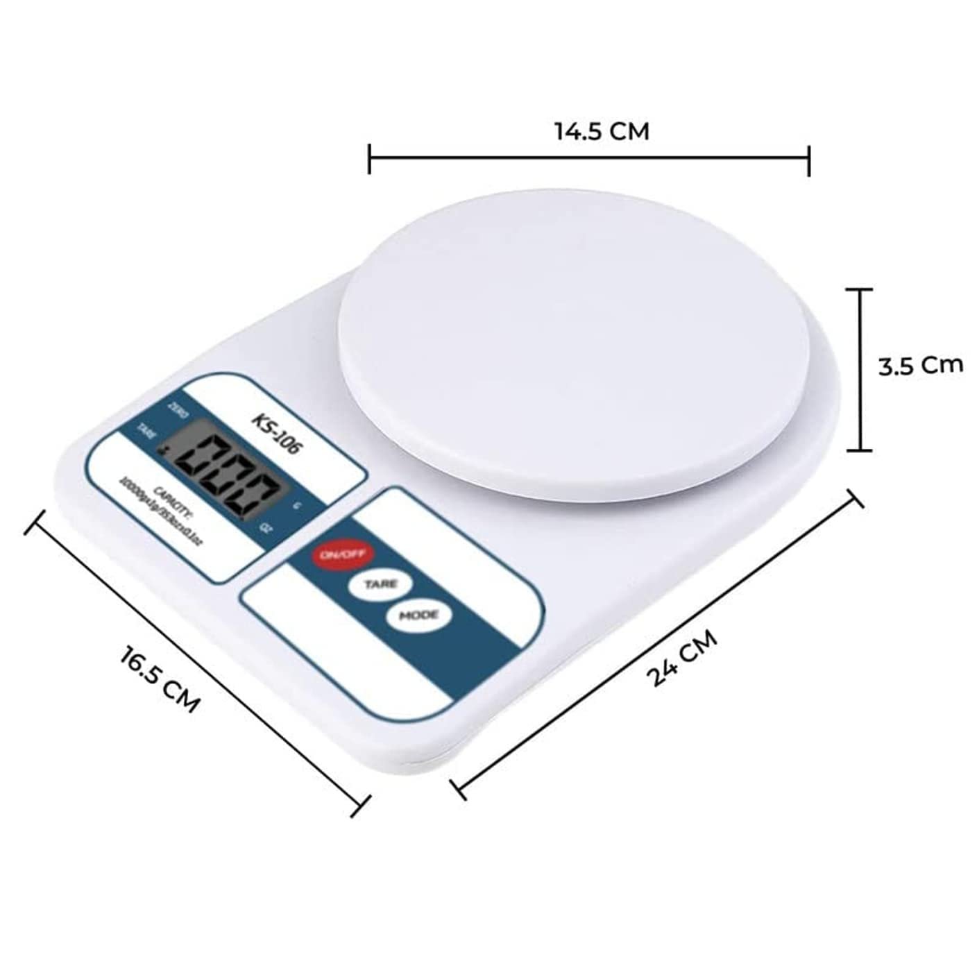 SF400 Electronic Kitchen Digital Weighing Scale, Multipurpose (White, 10 Kg) ATOM Digital Kitchen Food Weighing Scale SF400