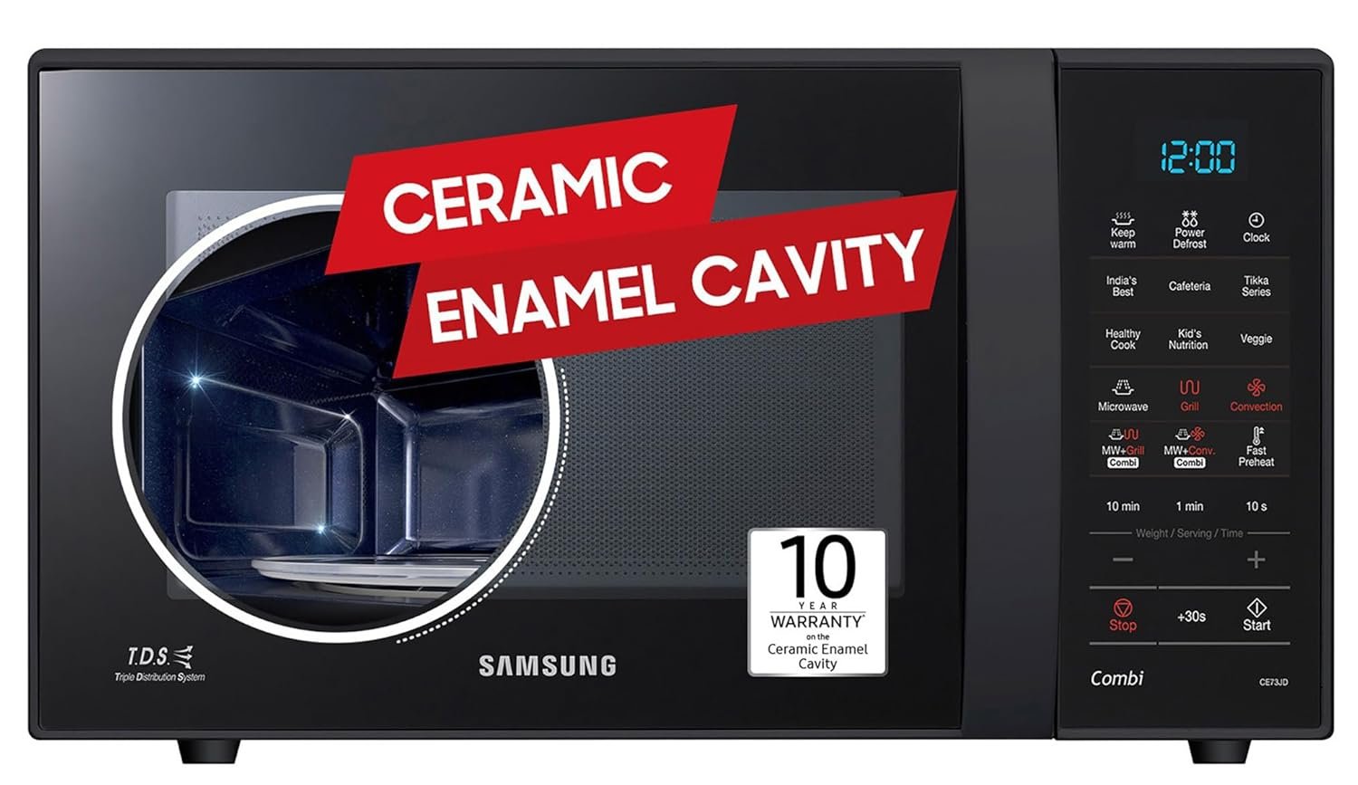 Samsung 21 L, Convection Microwave Oven (CE73JD-B1/XTL, Black, Various Cooking home appliances