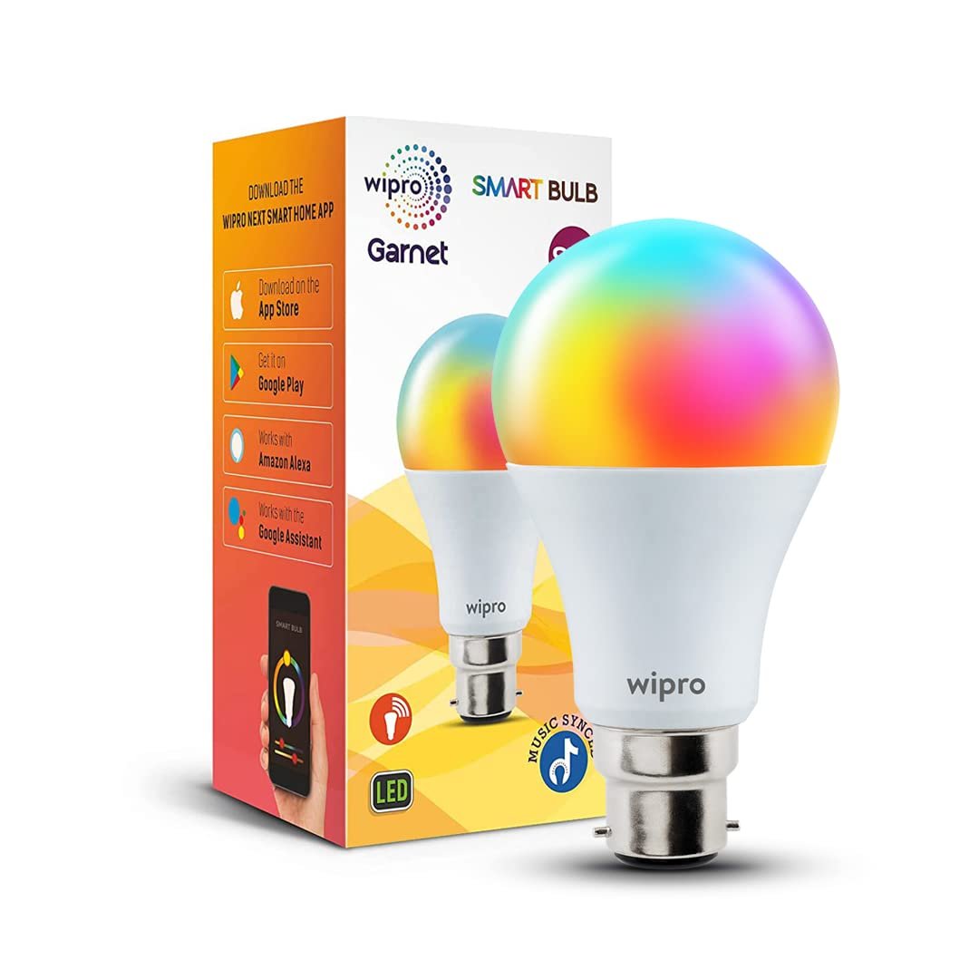 wipro 9-Watt B22 WiFi Smart LED Bulb with Music Sync electronics