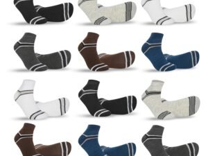 SJeware 12 Pairs Solid Cotton Ankle Socks Pack