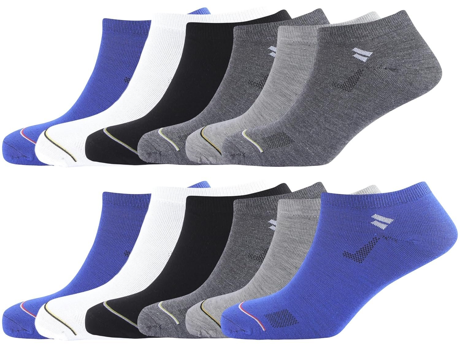 SJeware 12 Pairs Solid Ankle Socks for Men & Women, SJeware 12 Pairs Solid Cotton Ankle Socks Pack
