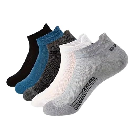 SJeware Polyester 5 Pairs Sports Solid Ankle Length Socks For SJeware 12 Pairs Solid Cotton Ankle Socks Pack