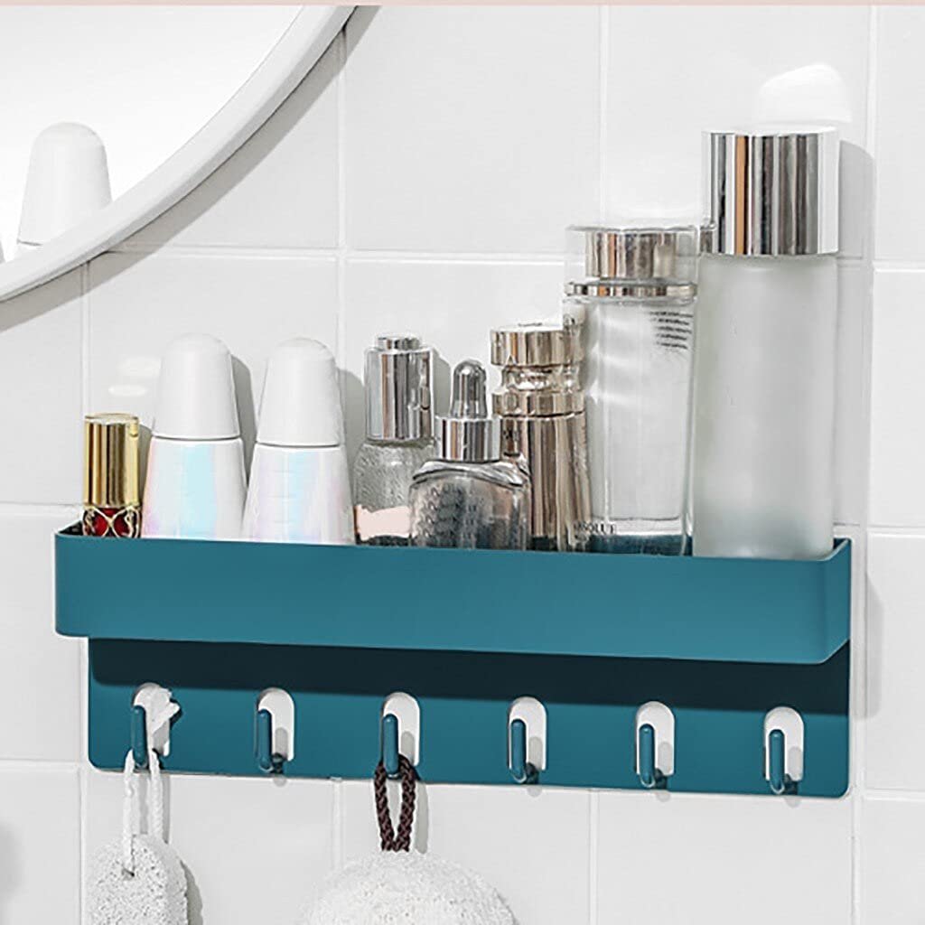 Bathroom Shelf with Hook Punch-Free Seamless Rack with Hooks Bathroom Home & Kitchen:
ʼwall hooks for bathroomʼ