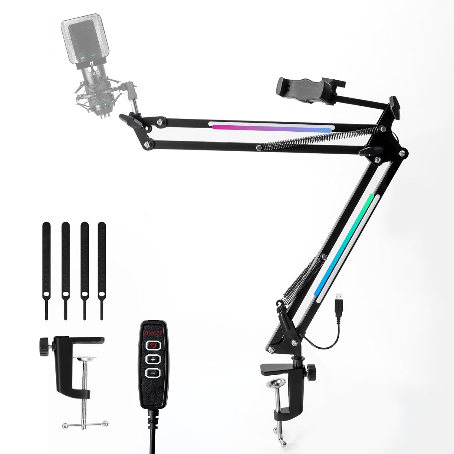 Cezo RGB Overhead Boom Arm Stand For Microphone with Mobile 8GB RAM