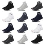 SJeware 12 Pairs Solid Cotton Ankle Socks Pack