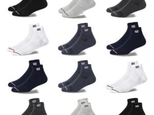 SJeware 12 Pairs Solid Cotton Ankle Socks Pack