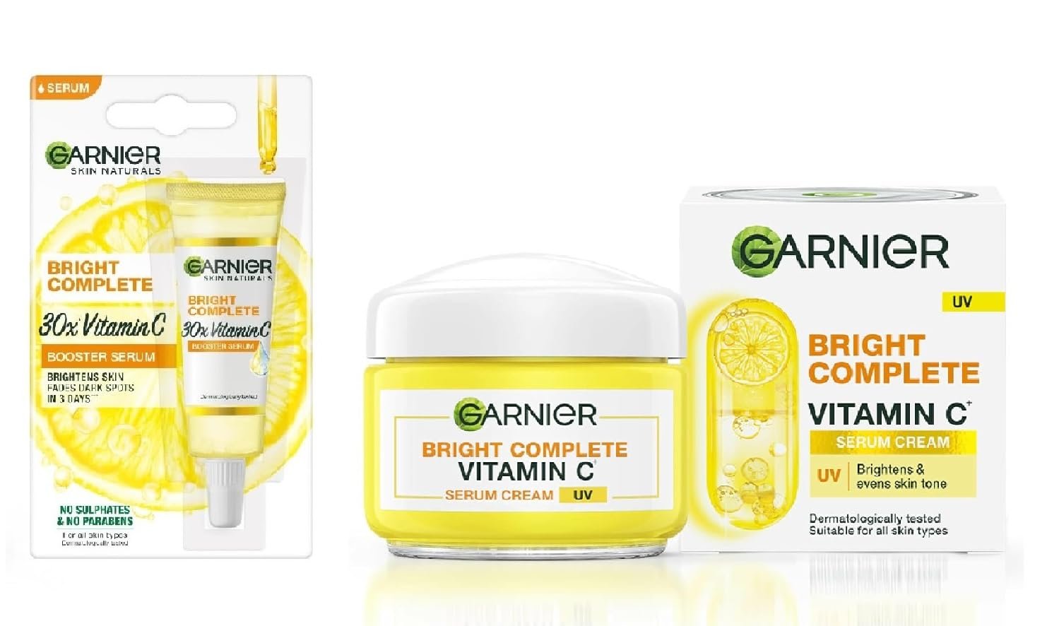 Garnier Bright Complete Vitamin C Skin Brightning Face Serum 7ml Garnier Bright Complete Vitamin C Booster Serum 30 ml