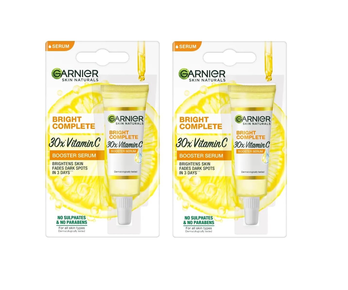 Garnier vitamin-c bright complete booster serum 7ml (pack of-2) (14ml) Garnier Bright Complete Vitamin C Booster Serum 30 ml