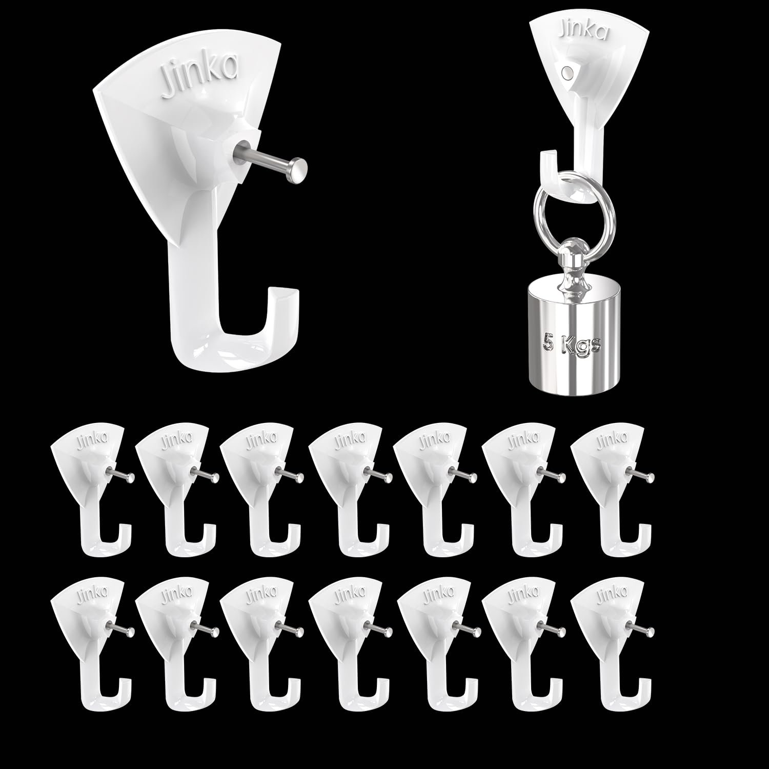 Jinka Plastic Hooks (15 Pieces) Wall Hooks for Hanging Keys, Home & Kitchen:
ʼwall hooks for bathroomʼ