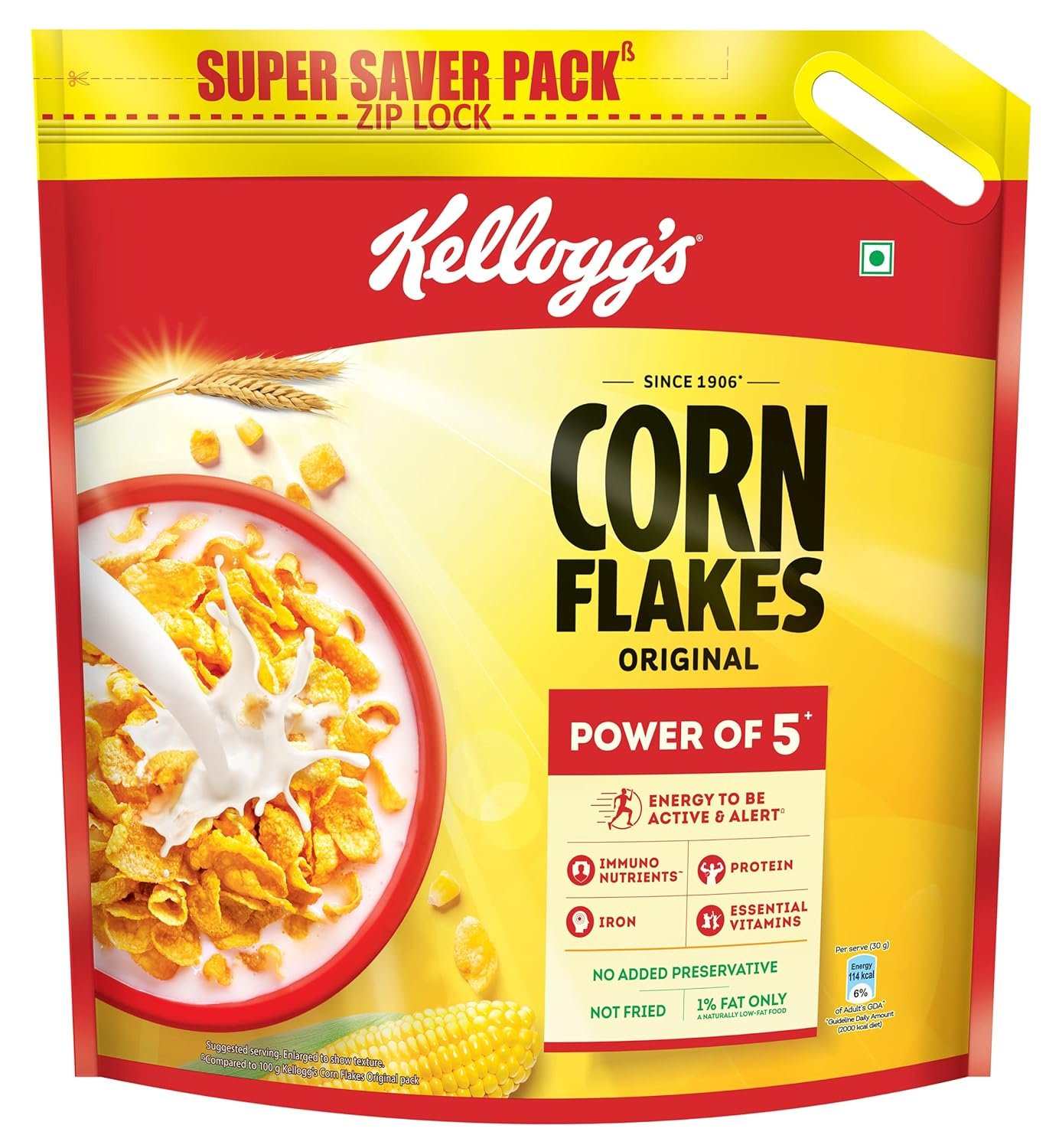 Kellogg's Corn Flakes Original 1.2kg/1.15kg | Power of 5: Energy, grocery