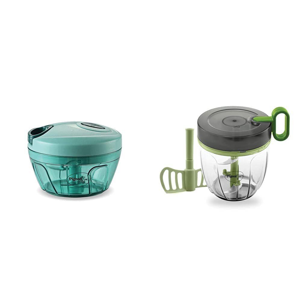 Pigeon Chopper & Compact Chopper Pro with 3 Blades, Green Pigeon Handy Mini Chopper 400 ml