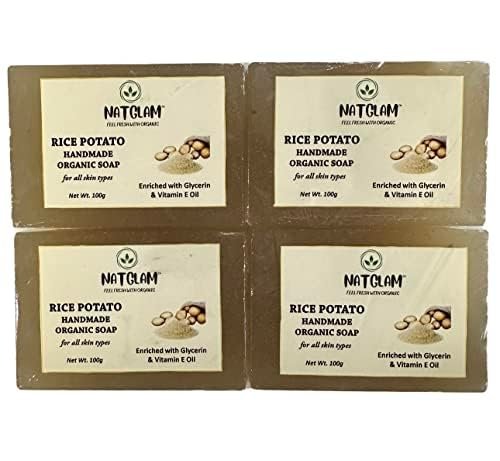 Rice Potato Handmade Organic Bath Soap | Pigmented Soap | Ghar Soaps Sandalwood & Saffron Magic Soap 300 g