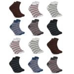 SJeware 12 Pairs Solid Cotton Ankle Socks Pack