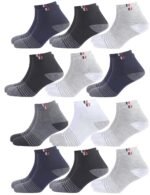 SJeware 12 Pairs Solid Cotton Ankle Socks Pack