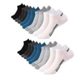 SJeware 12 Pairs Solid Cotton Ankle Socks Pack