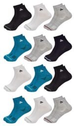 SJeware 12 Pairs Solid Cotton Ankle Socks Pack
