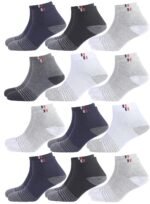 SJeware 12 Pairs Solid Cotton Ankle Socks Pack