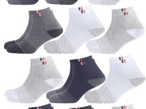 SJeware 12 Pairs Solid Cotton Ankle Socks Pack