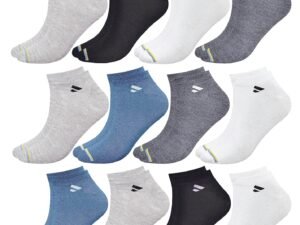 SJeware 12 Pairs Solid Cotton Ankle Socks Pack
